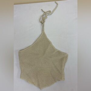 beige bandana cutout top